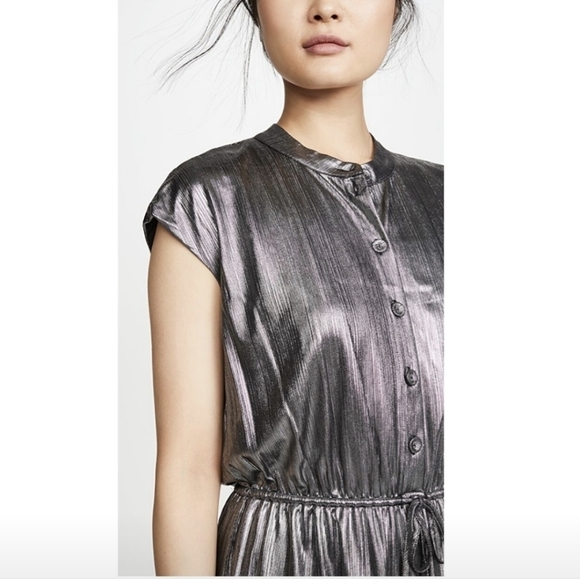 REBECCA MINKOFF ollie dress gunmetal metallic mini large - Picture 5 of 15